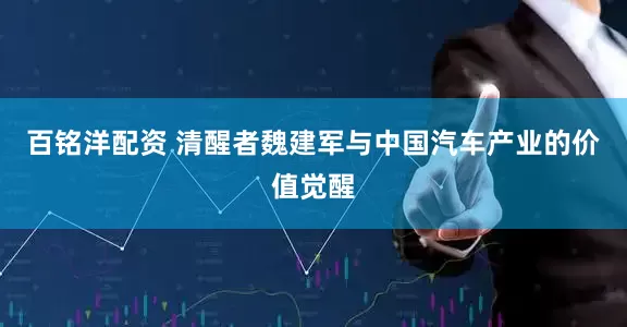 百铭洋配资 清醒者魏建军与中国汽车产业的价值觉醒